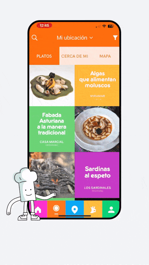 Gif animado con fotos de los platos de la aplicación de LACRÈME